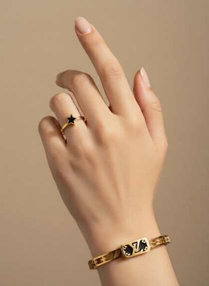 Luxe Gold Ring & Bracelet Set